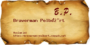 Braverman Pelbárt névjegykártya